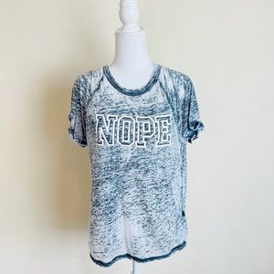 Freeze ‘Nope’ Blue Burnout Graphic Short Sleeve T-Shirt Tee